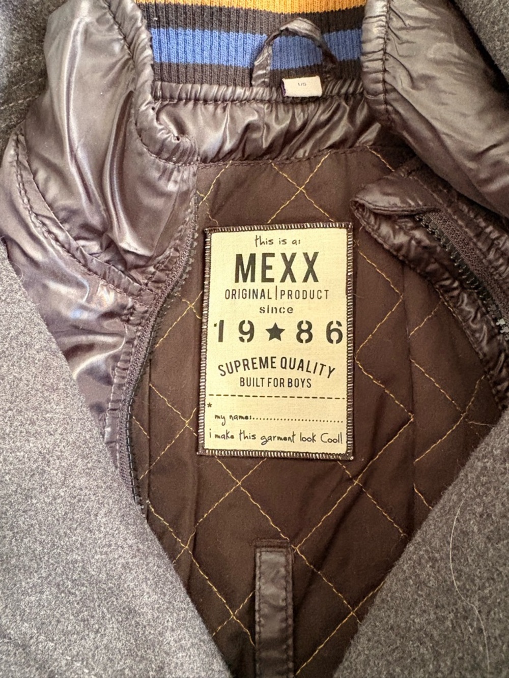 Mexx Boys' Gray Hooded Double-Breasted Coat (large) - Picture 4 of 9